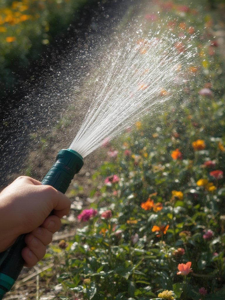 shower wand in action