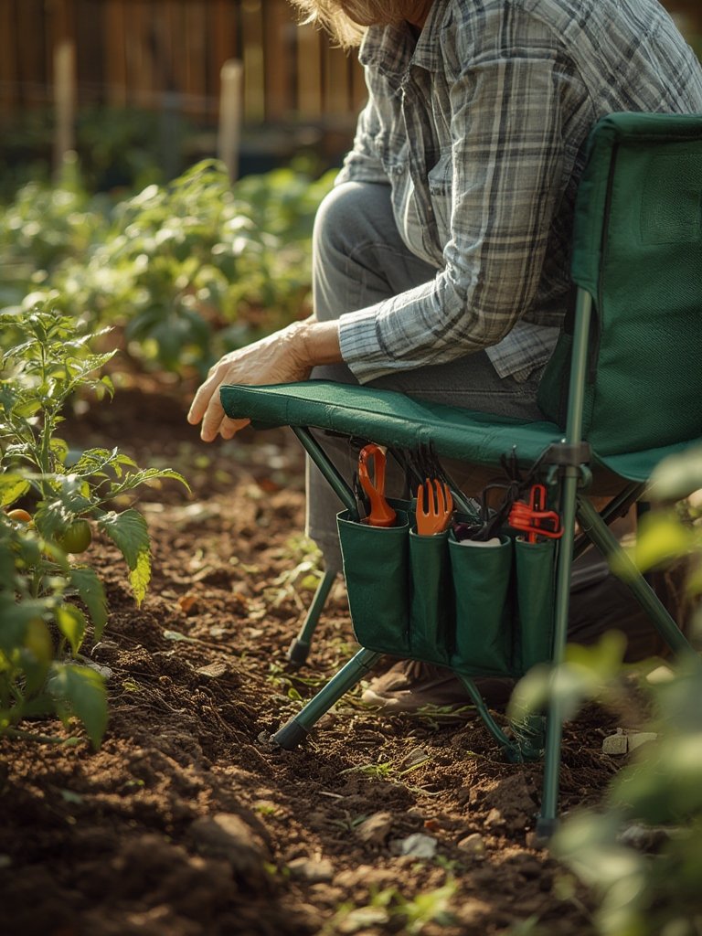 Is the VEVOR Garden Kneeler and Seat a Good Value for Senior Gardeners? 2 garden kneeler in action
