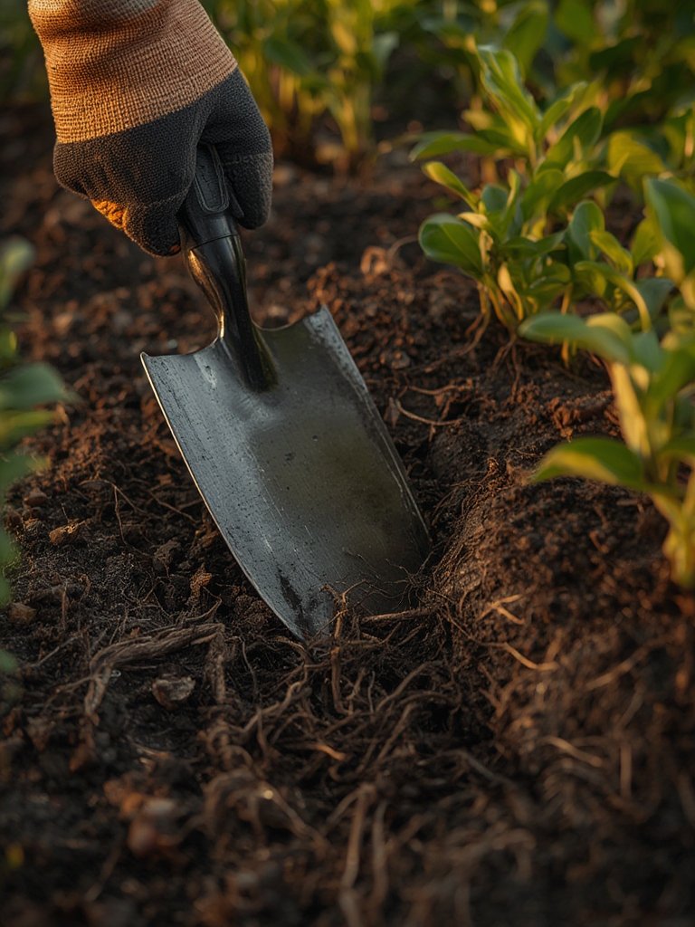 root trowel in action