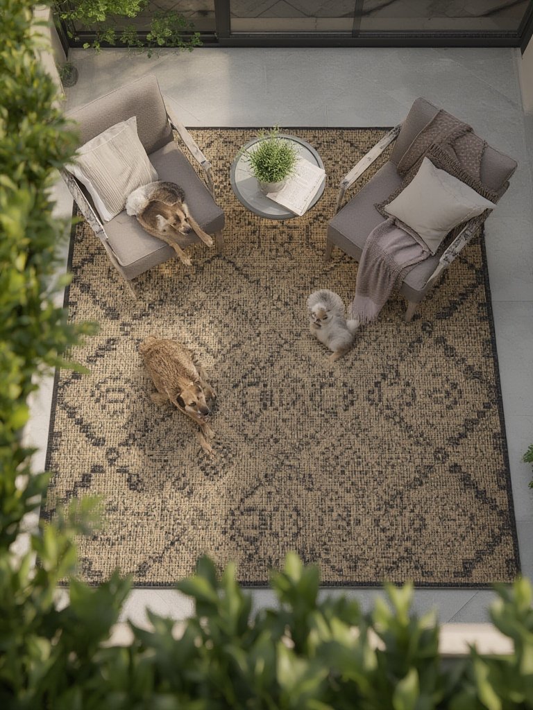 outdoor rug in action