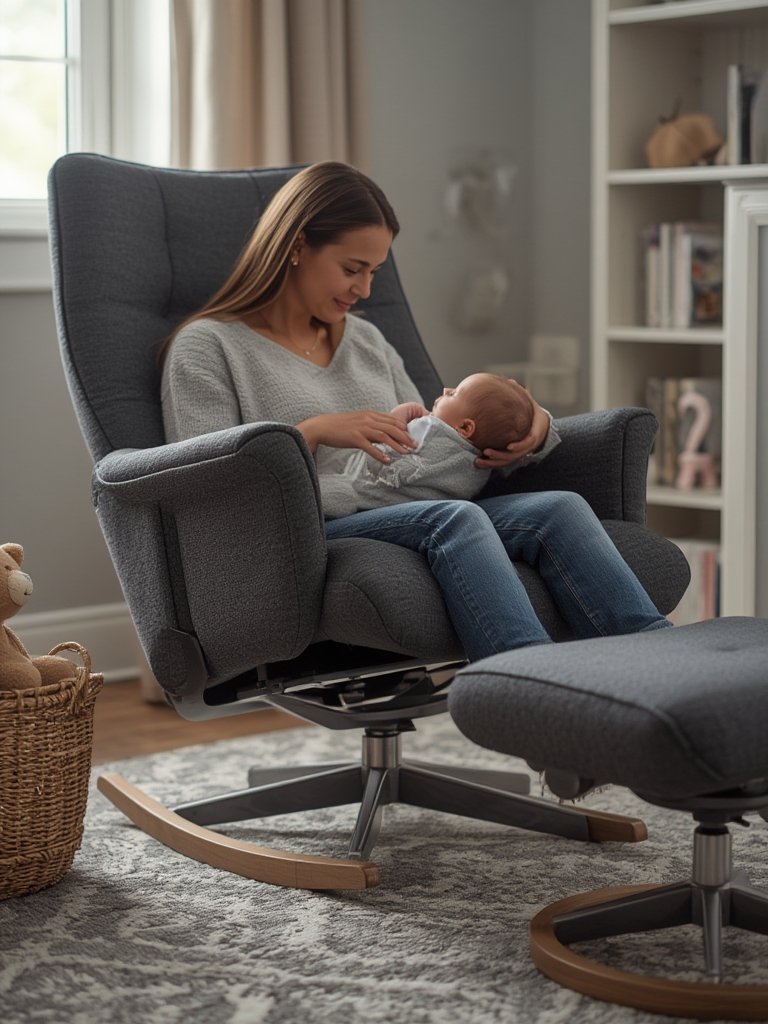 Should You Buy the Delta Children Blair Slim Nursery Glider for a Small Nursery? 2 nursery glider in action