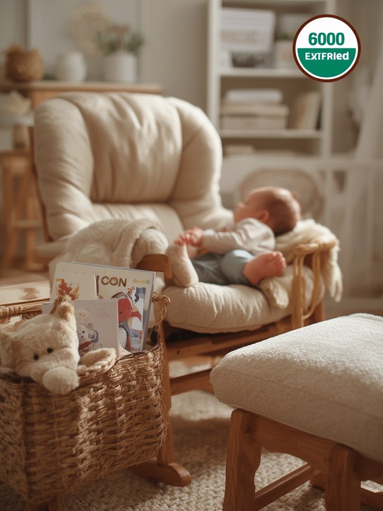 Storkcraft Premium Hoop Glider & Ottoman for New Parents: Good Value for a Small Nursery? 2 nursery glider in action