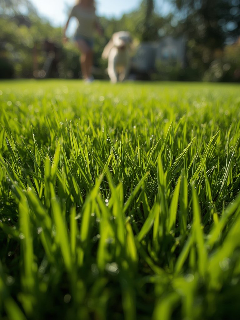 lawn fertilizer in action