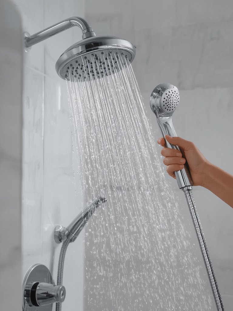 dual showerhead in action