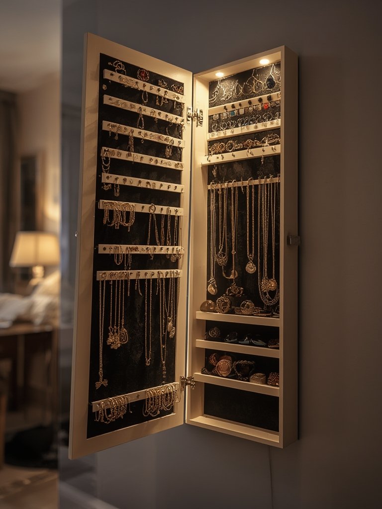 jewelry cabinet in action