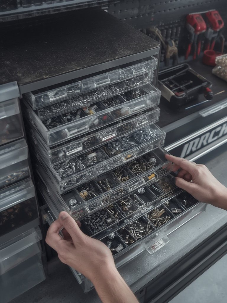 screw organizer in action