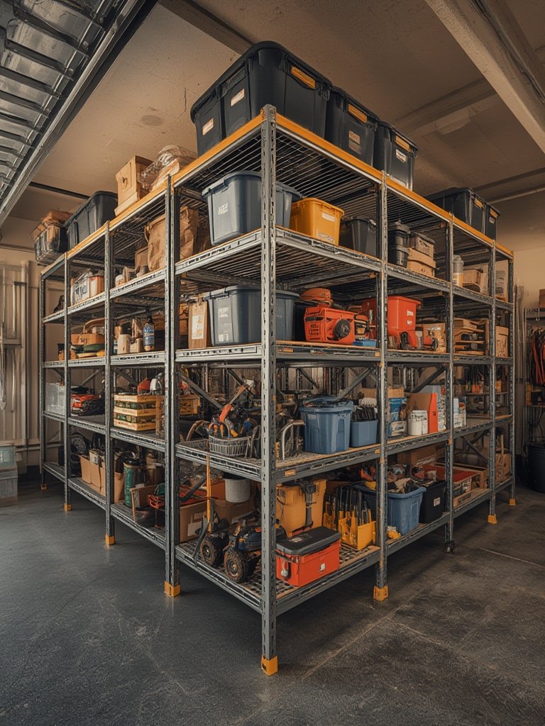 garage shelving in action