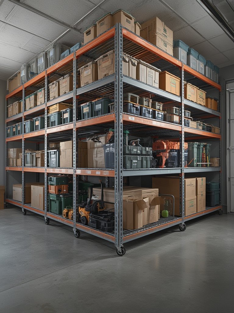 storage shelves in action