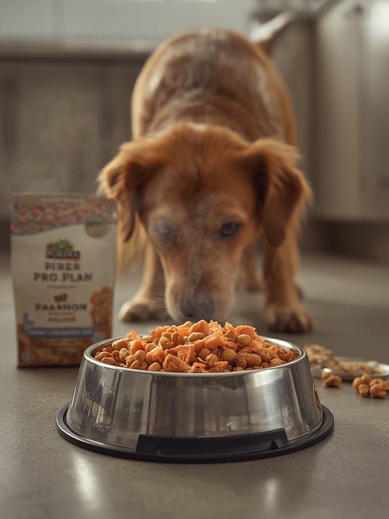 Should You Pick Purina Pro Plan Salmon Dogfood for Sensitive Dogs? 2 salmon dogfood in action