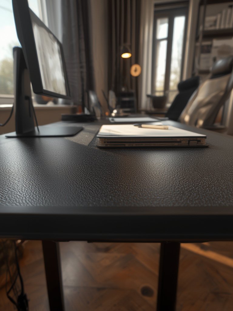 computer desk in action