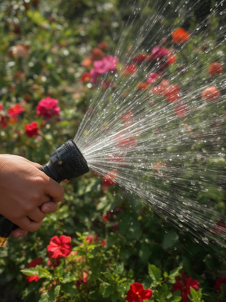 garden nozzle in action