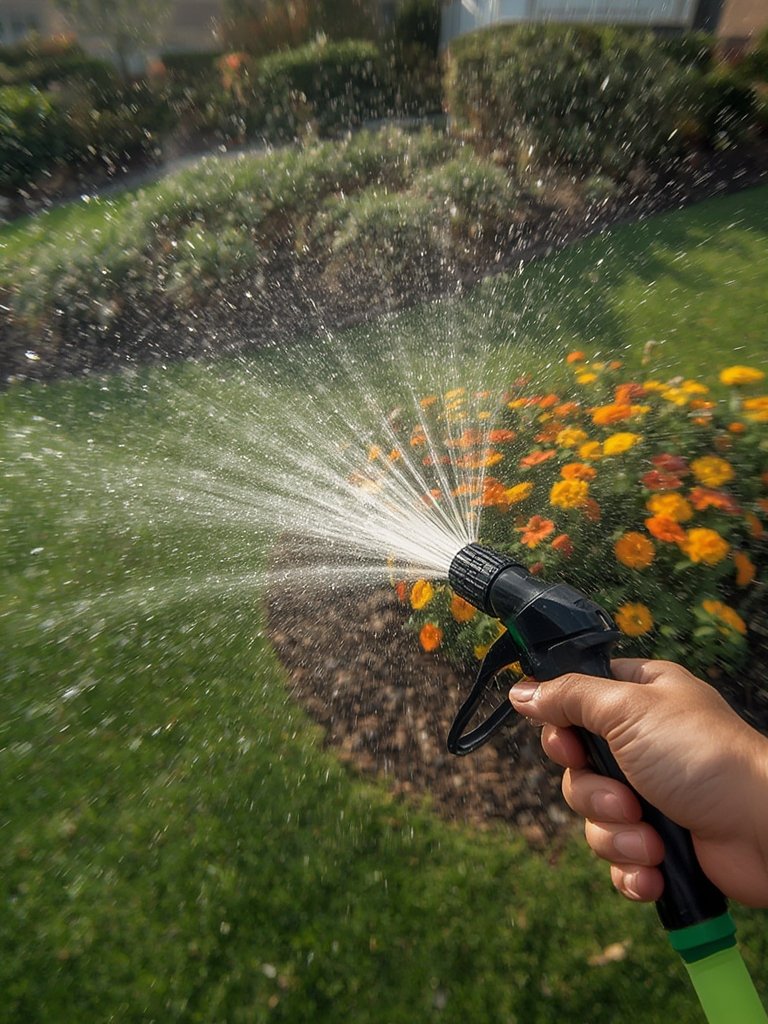 garden nozzle in action