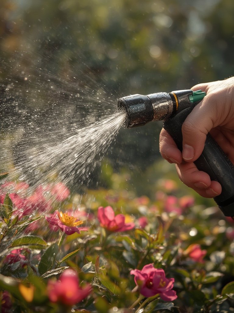 garden nozzle in action