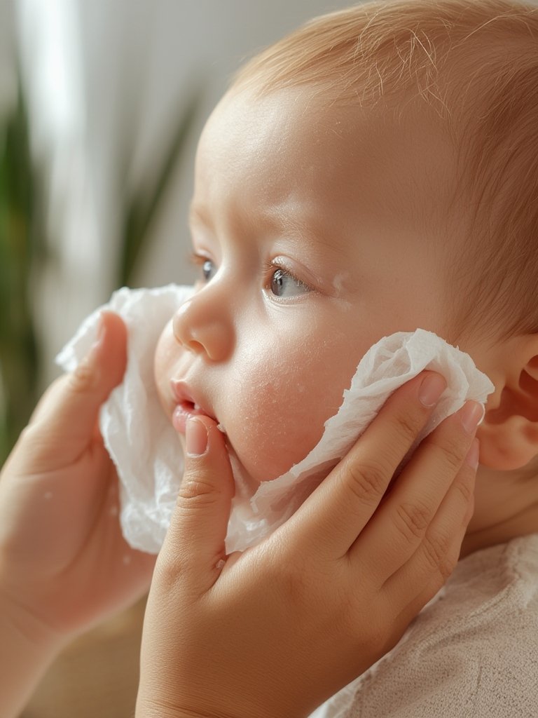 baby wipes in action