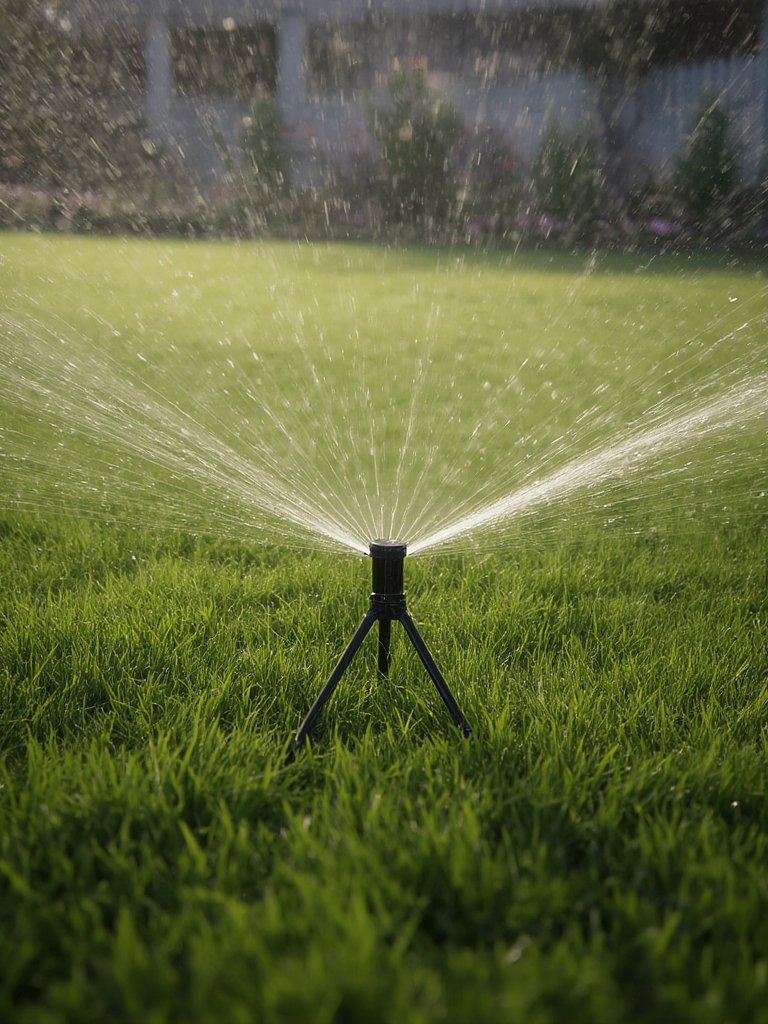 brass sprinkler in action