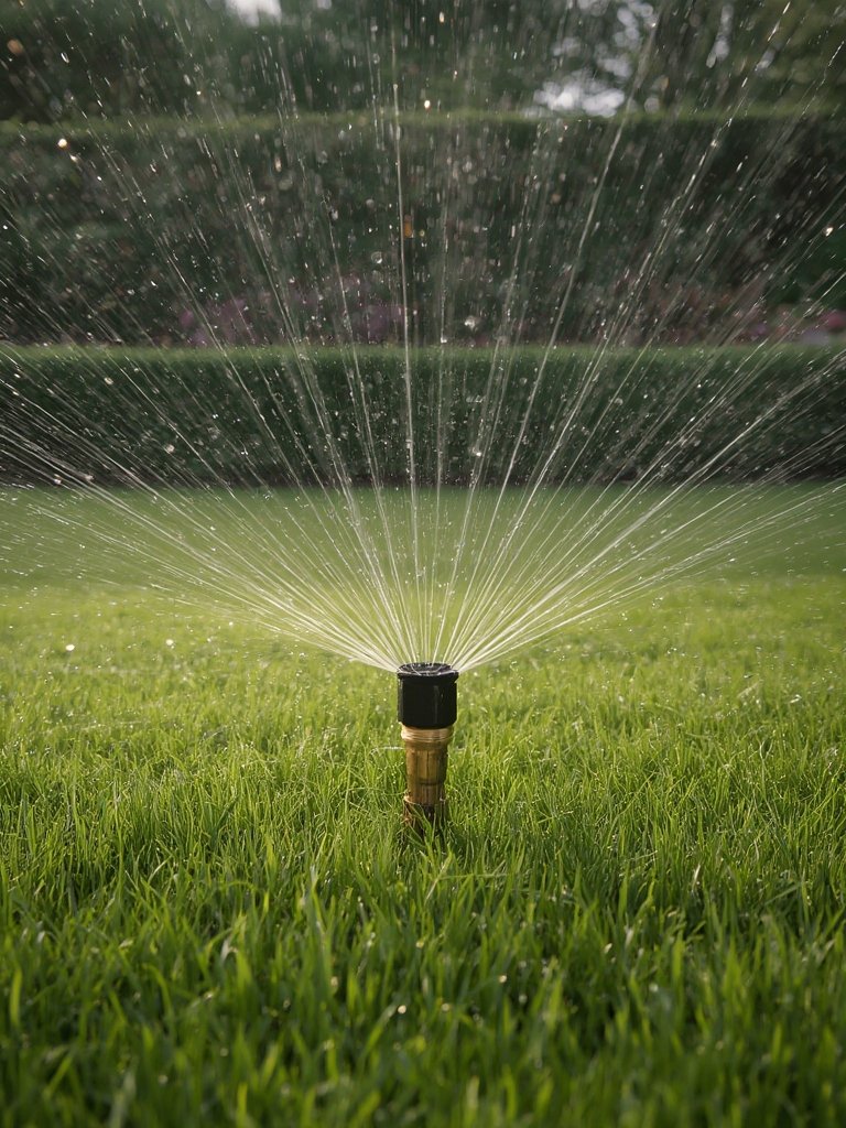 brass sprinkler in action