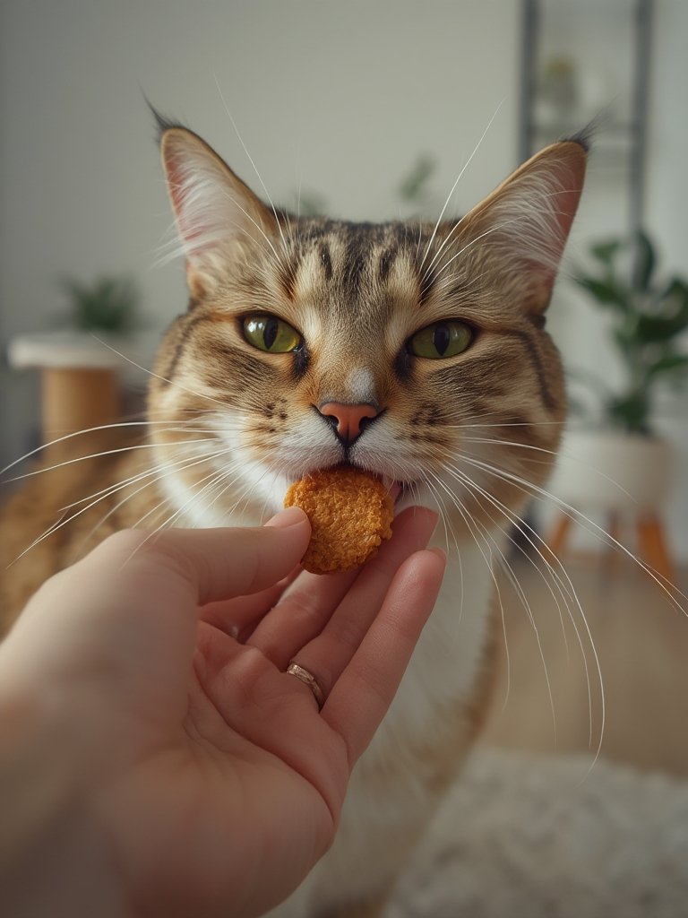 cat treats in action