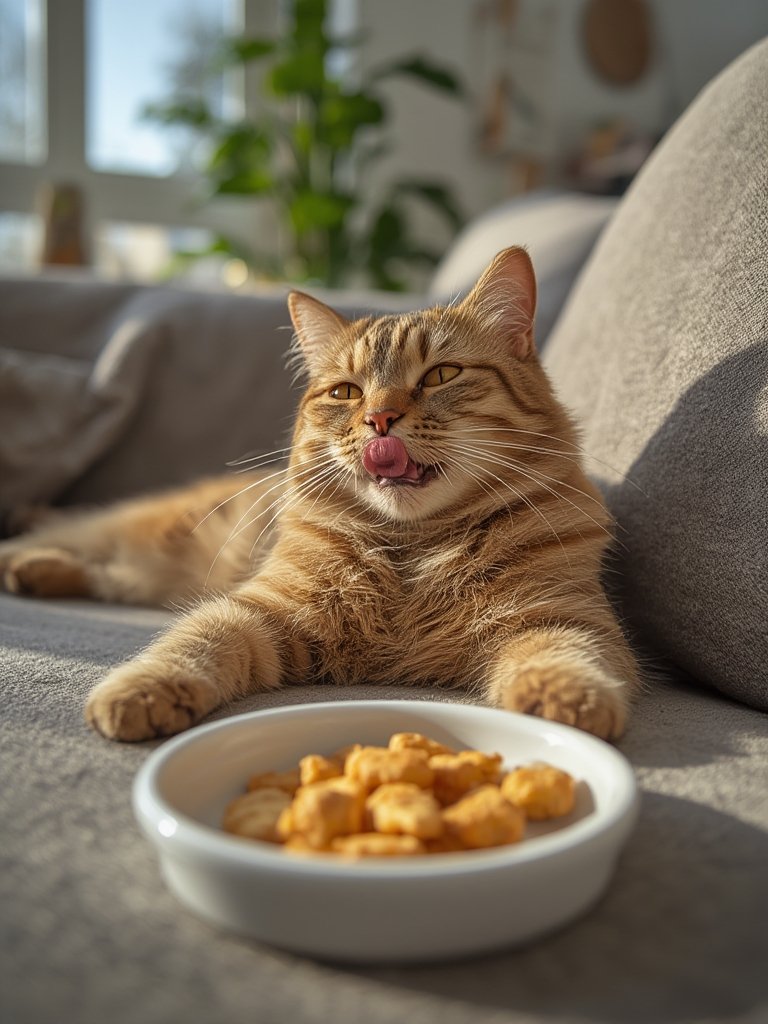 cat treats in action