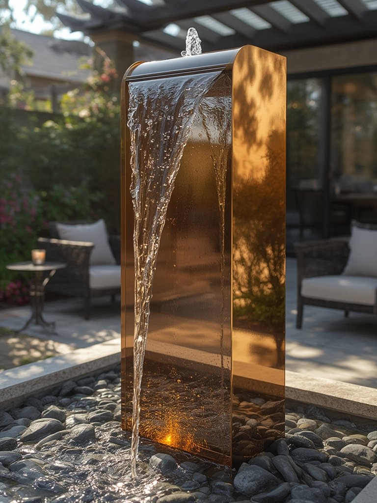 waterfall fountain in action