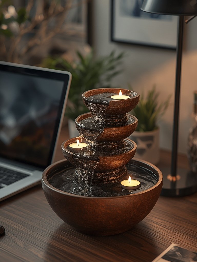 tabletop fountain in action