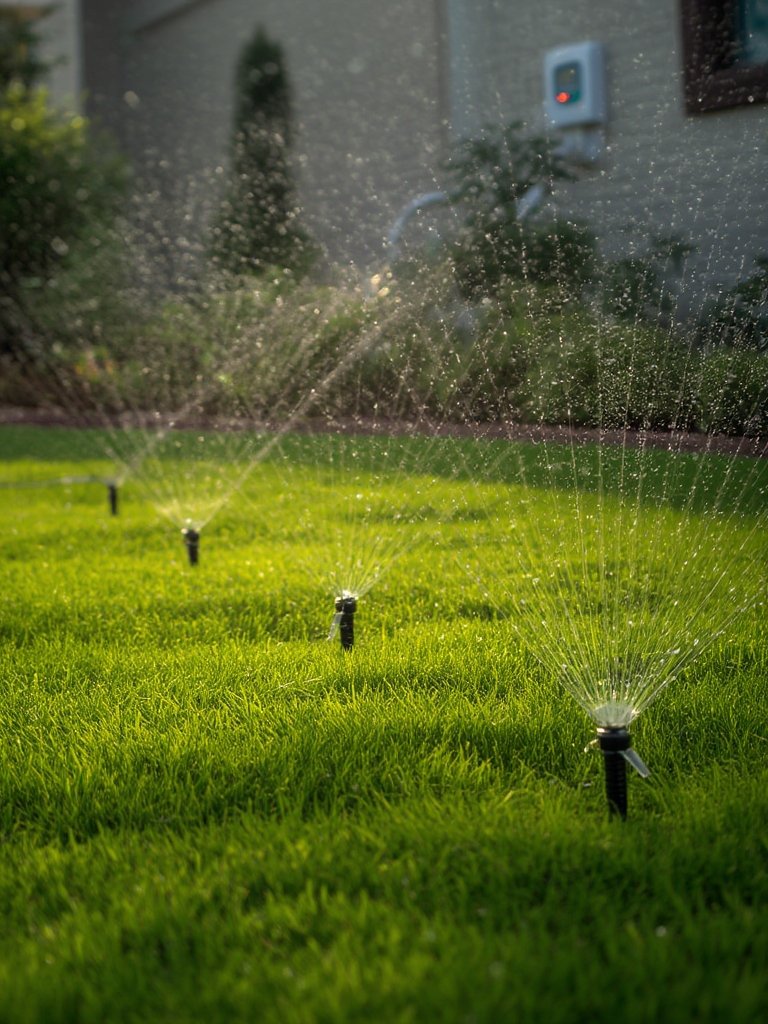 sprinkler timer in action