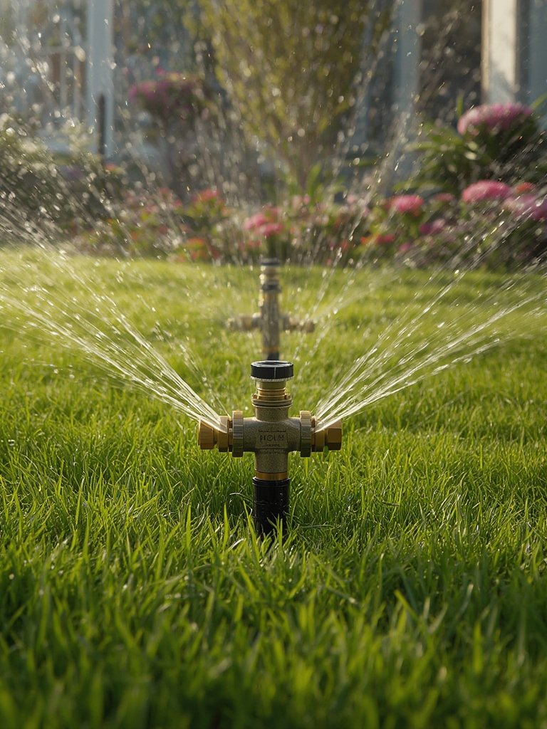 sprinkler manifold in action