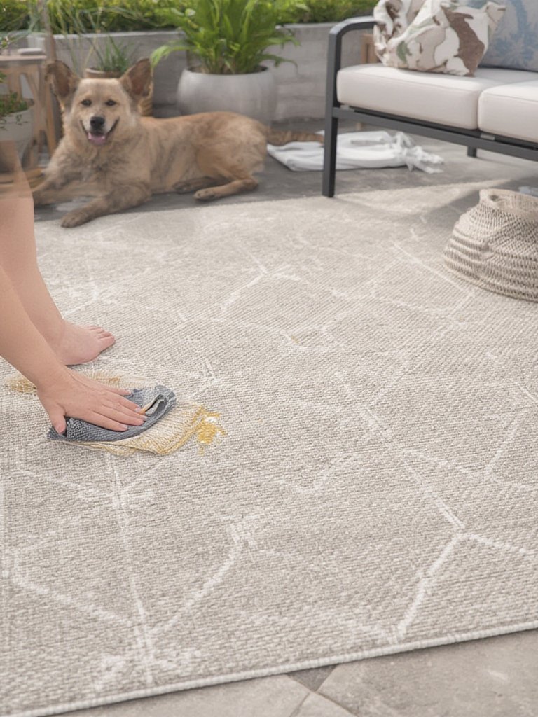 outdoor rug in action