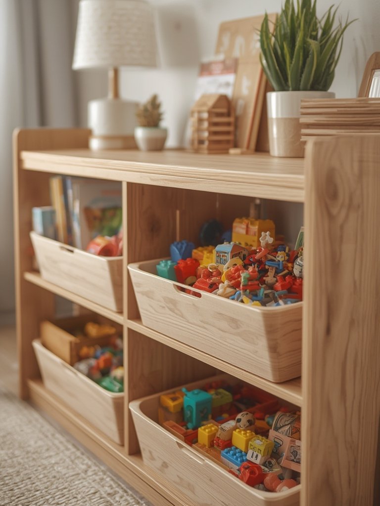 Humble Crew Toy Storage Organizer Review: Good for Playrooms? 2 toy organizer in action