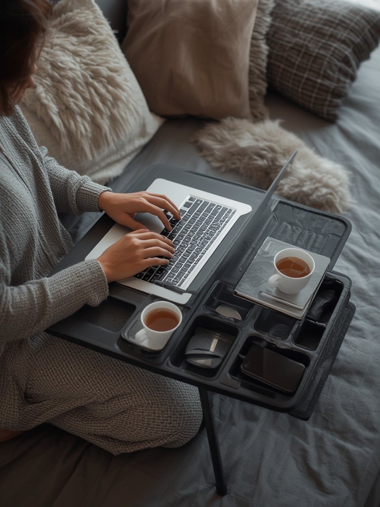 folding desk in action