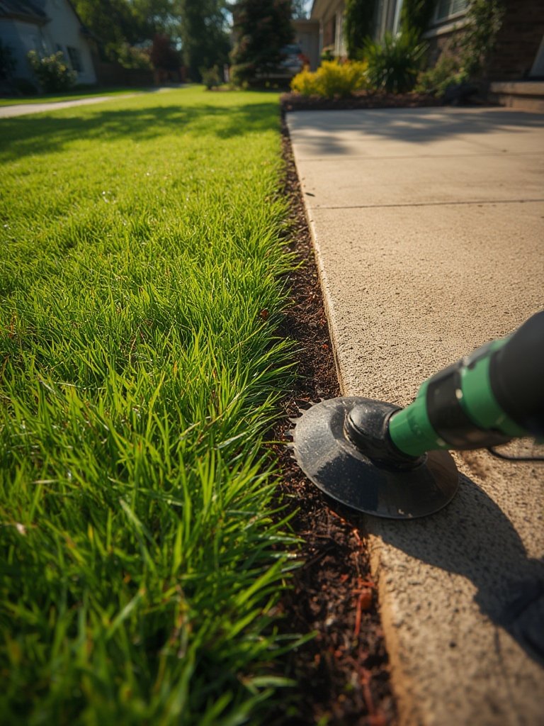 electric edger in action