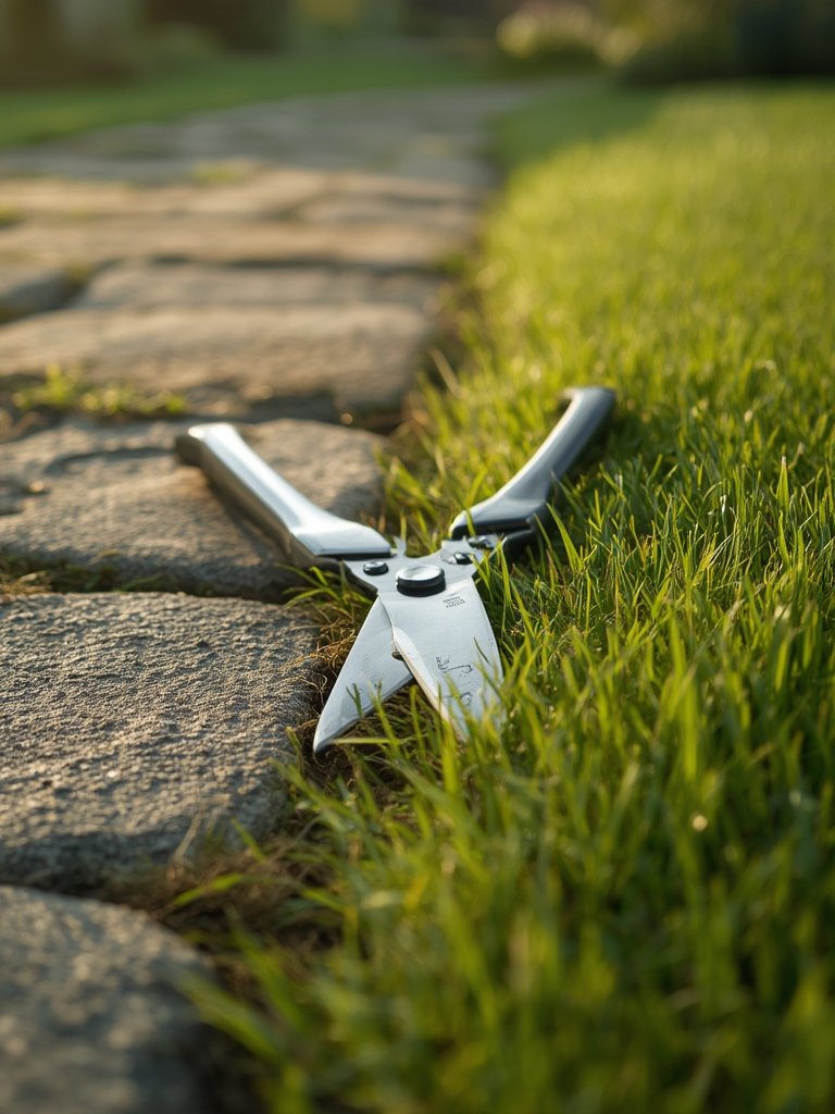 Grass shears in action