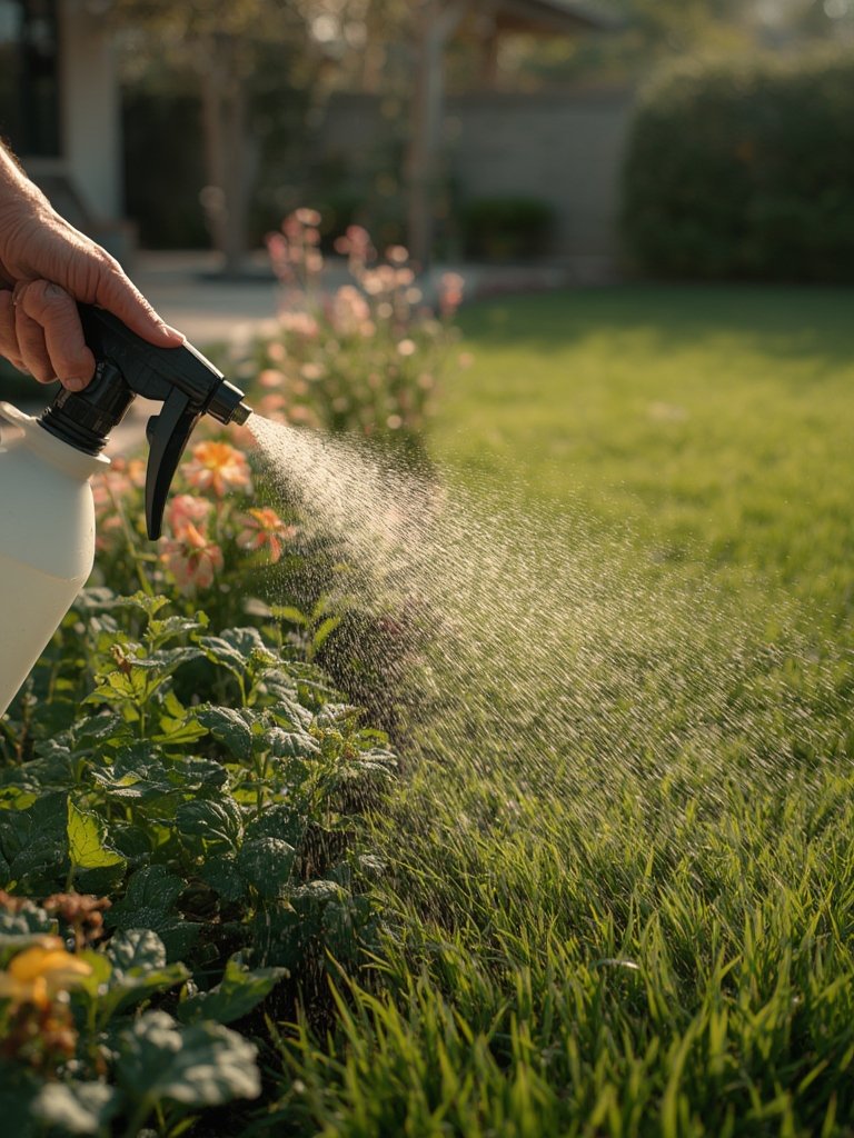 garden sprayer in action