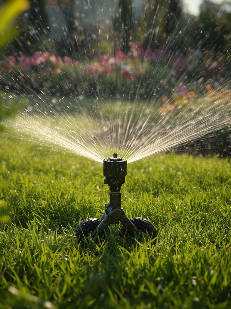 metal sprinkler in action