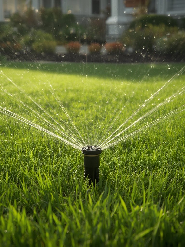 oscillating sprinkler in action