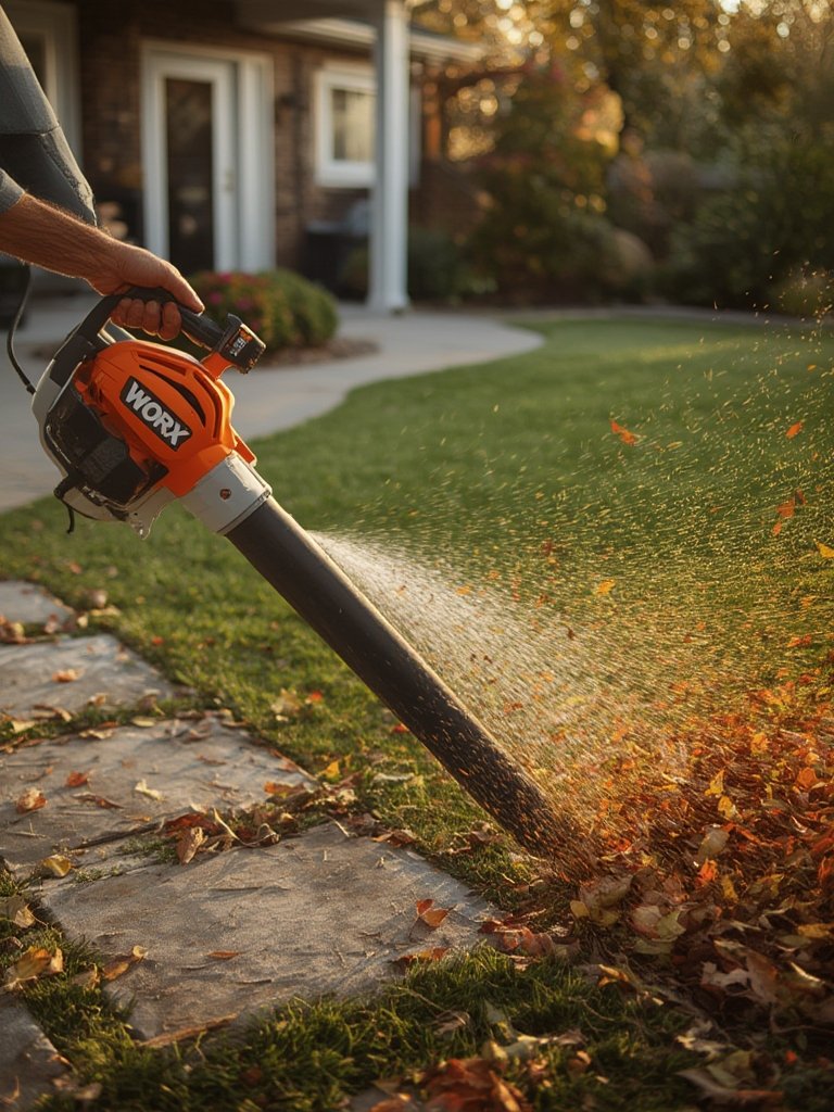 electric blower in action