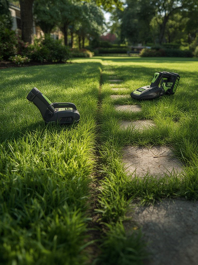 Is the EGO POWER+ Trimmer and Blower Combo Kit Good for Faster Yard Cleanup? 2 cordless trimmer in action
