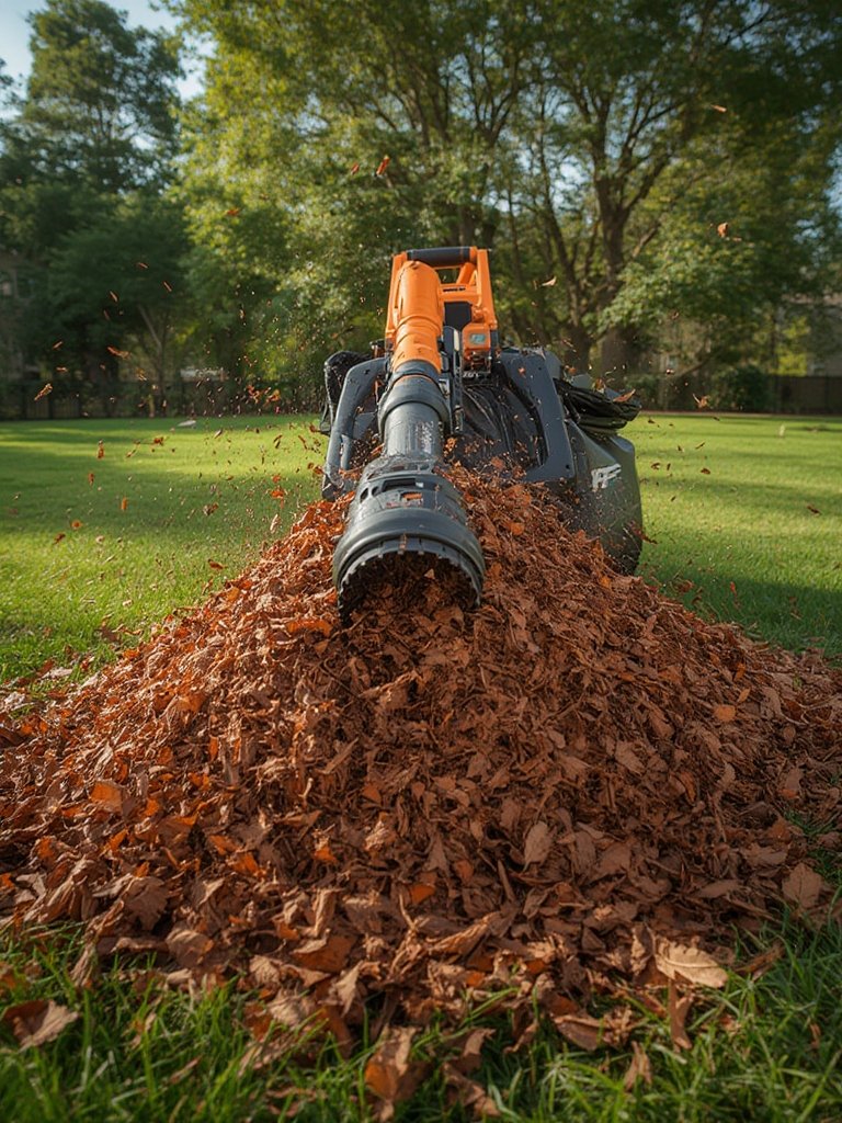 electric blower in action