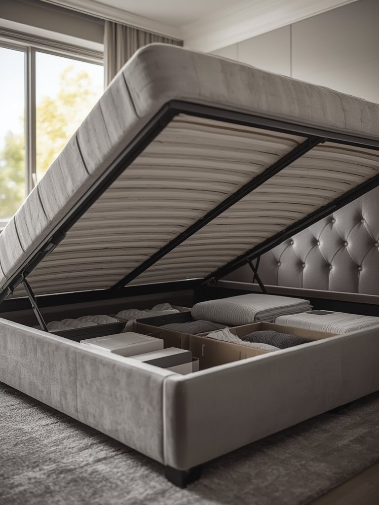 storage bed in action