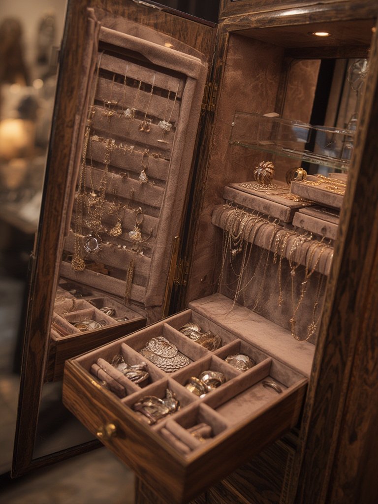 jewelry armoire in action