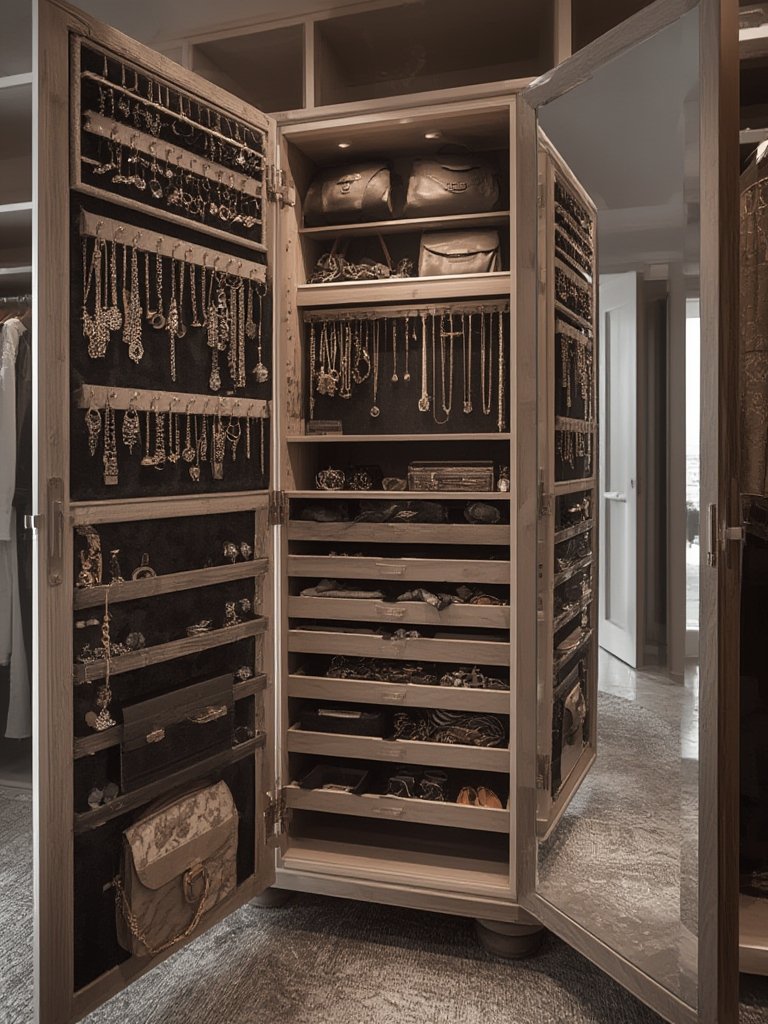 jewelry armoire in action