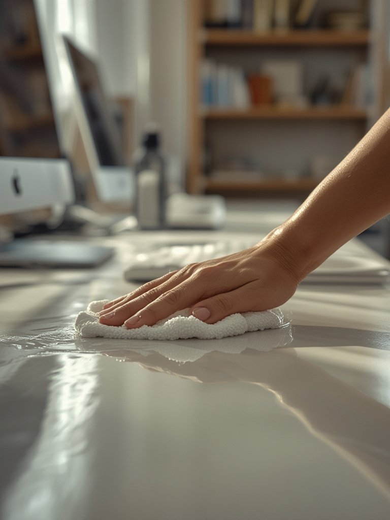 disinfectant wipes in action