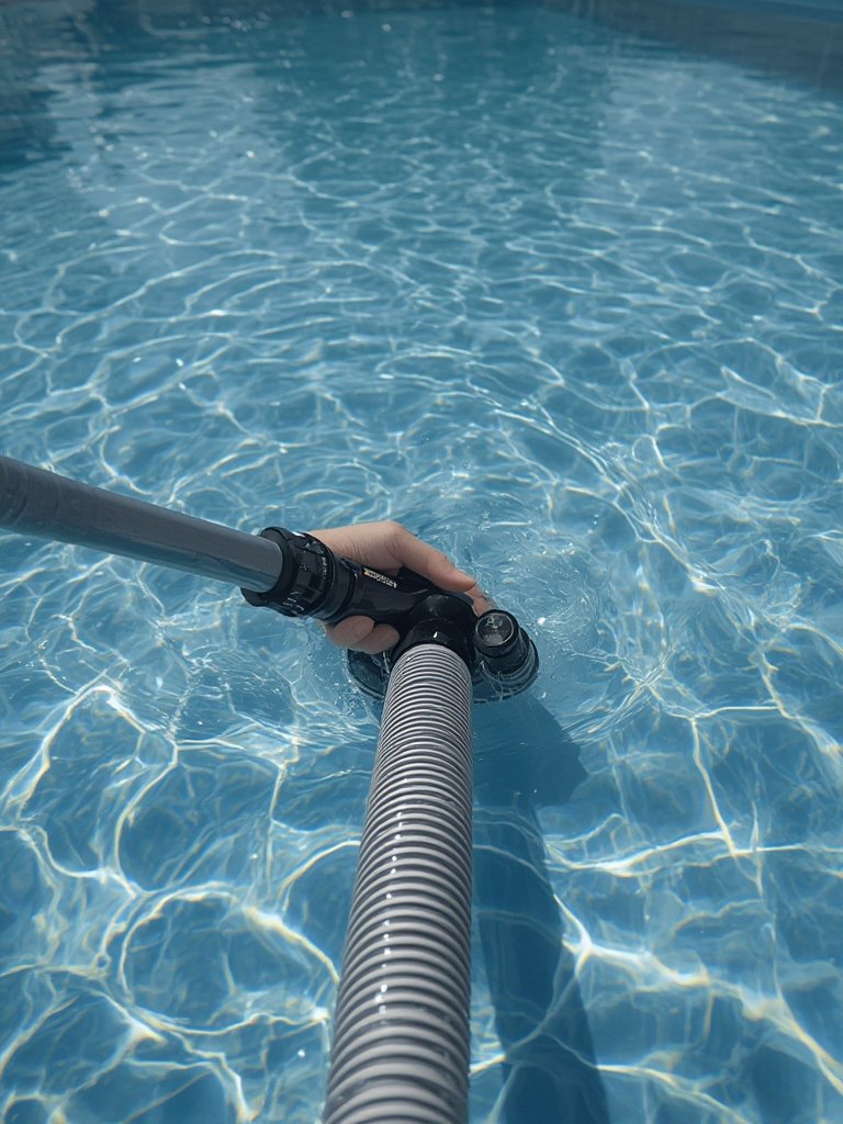 pool hose in action