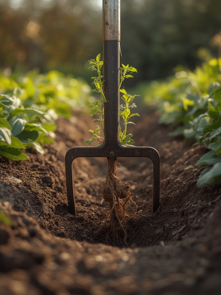 weed puller in action
