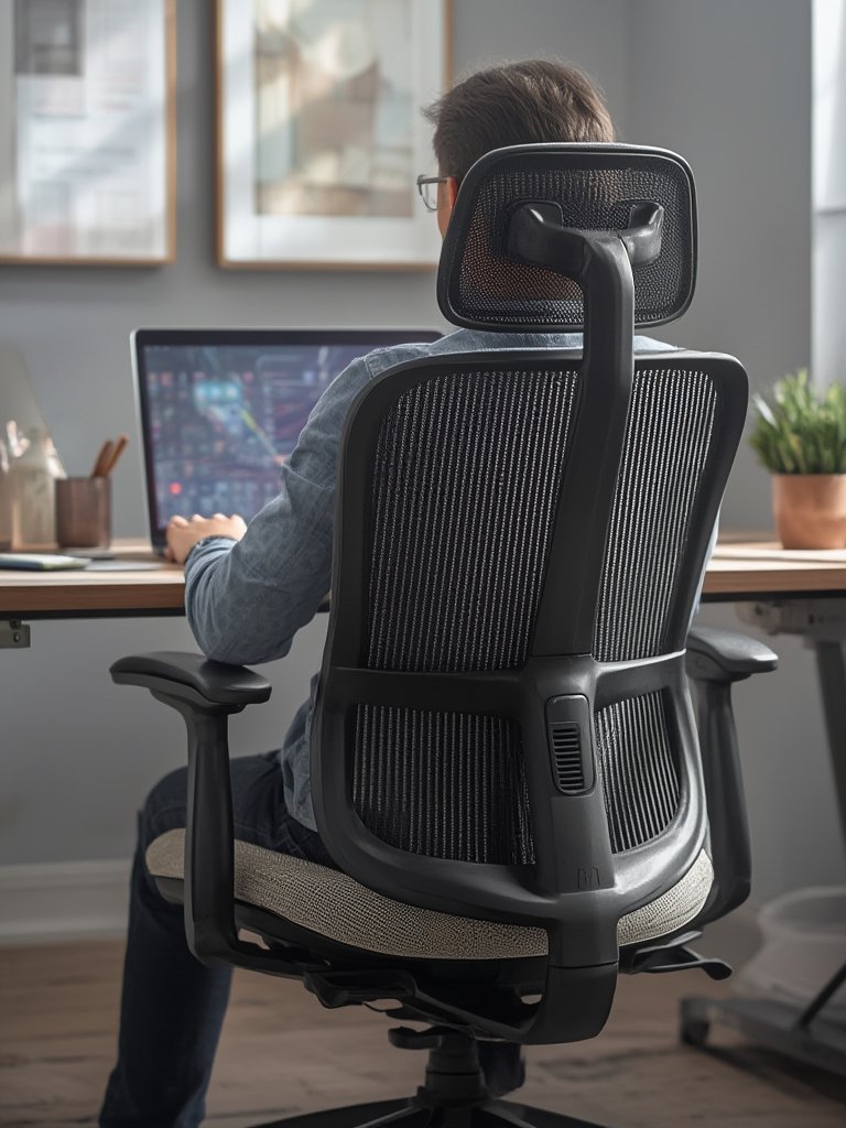 Sweetcrispy Mesh Office Chair Review: Good for Long Hours? 2 ergonomic chair in action