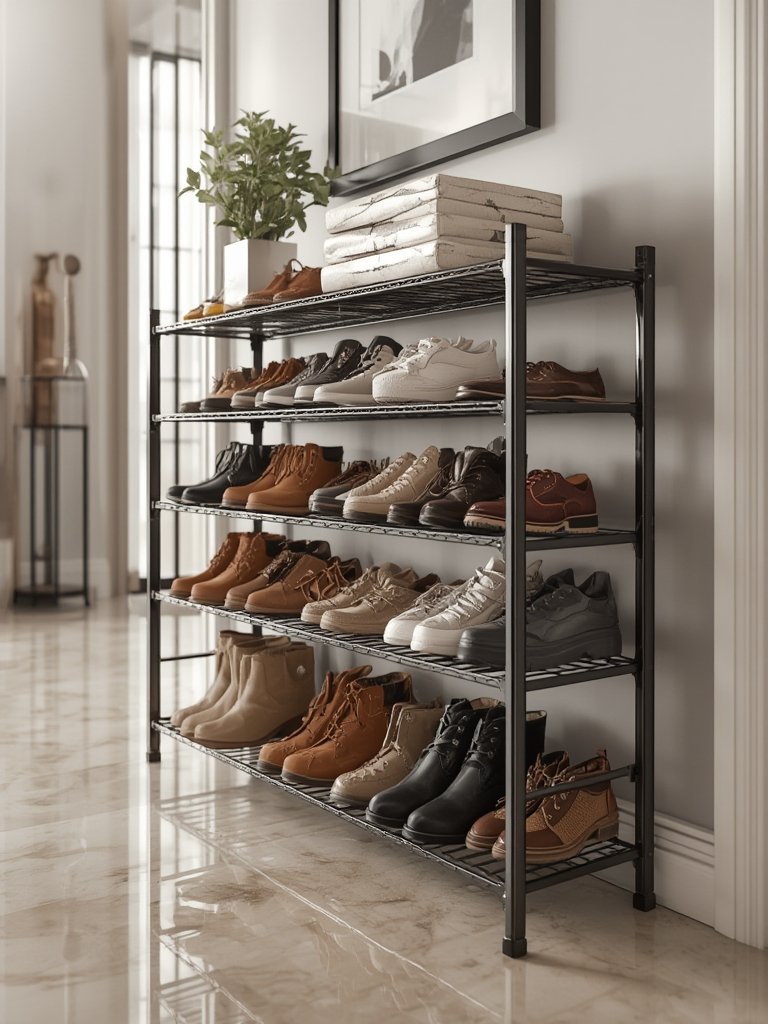 shoe rack in action