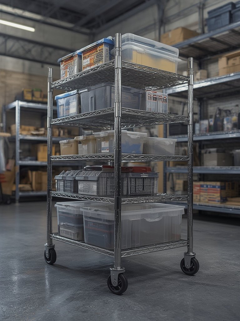 wire shelving in action