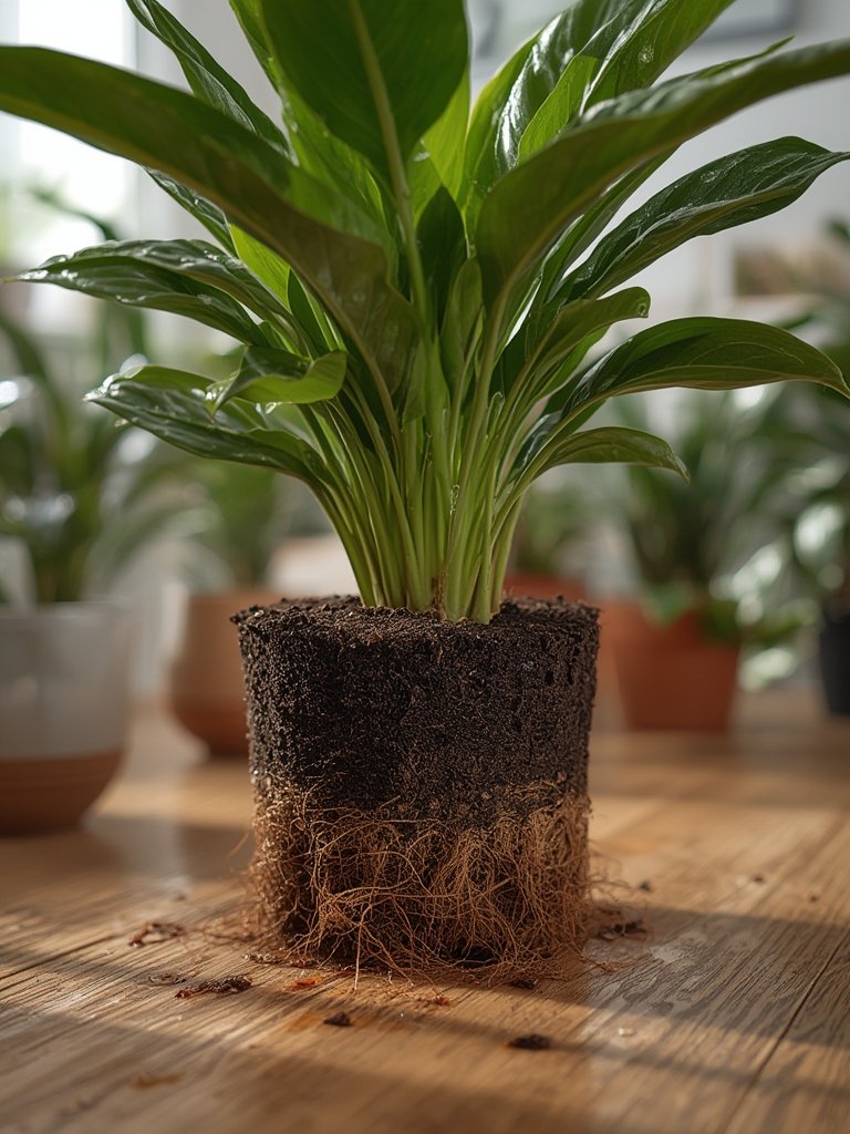 indoor potting in action