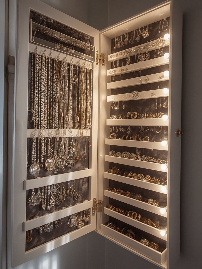 jewelry armoire in action