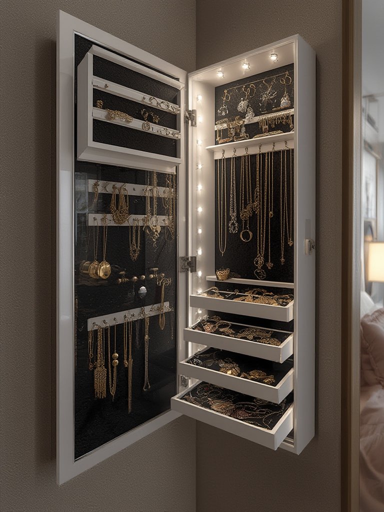 Before You Buy the SONGMICS Jewelry Armoire with Mirror 2 jewelry armoire in action