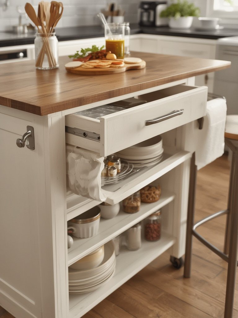 kitchen island in action